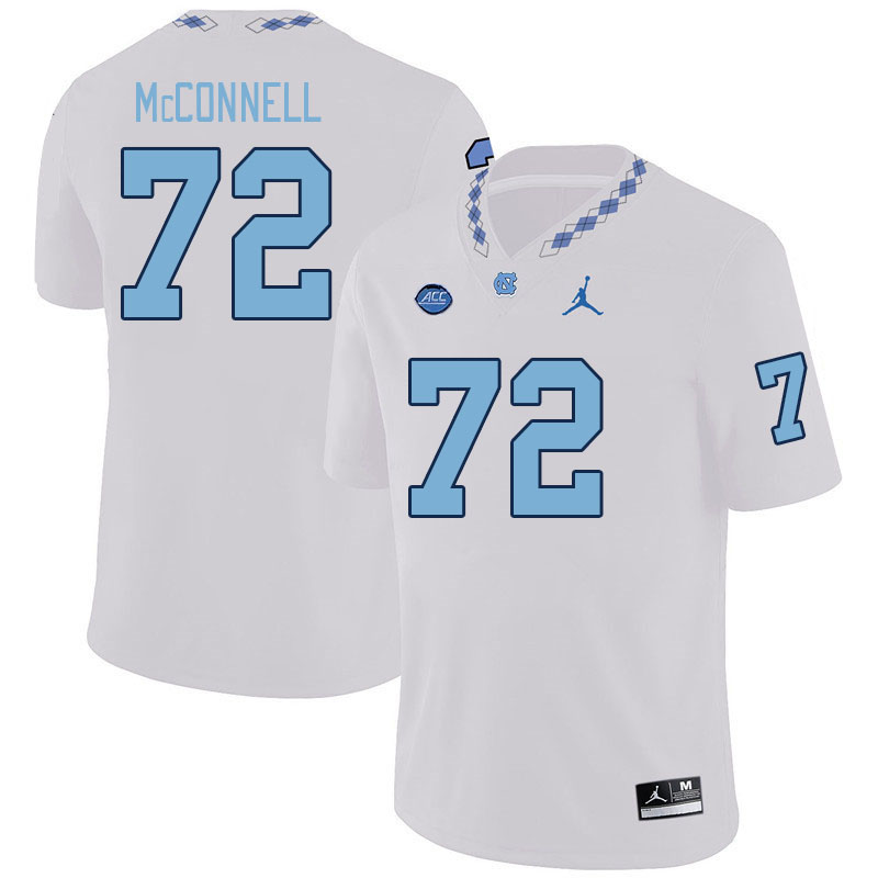 Men #72 Nolan McConnell North Carolina Tar Heels College Football Jerseys Stitched-White